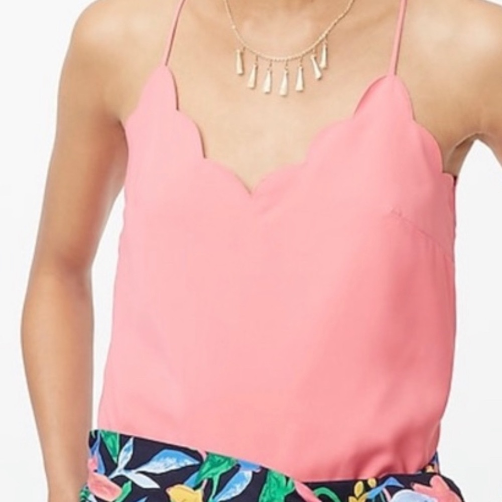 NWT J.Crew scalloped cami with spaghetti straps